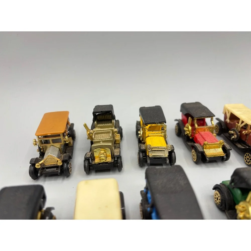 Vintage Miniature Diecast Antique Car Lot 14 Piece Set Early Motoring Models